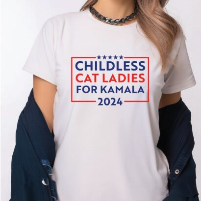 Childless Cat Ladies for Kamala T-Shirt, Kamala Harris Cat Lady Shirt, President Kamala Harris 2024 Shirt, US Elections 2024