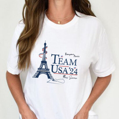 Vintage Team USA Eiffel Tower 2024 Shirt, USA group shirt, Matching Summer Paris Shirt, 4th of July, Support Team USA