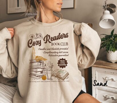 Cozy Girl Book Club shirt, Coffee And Book Lover, Fall book club, Cozy reader