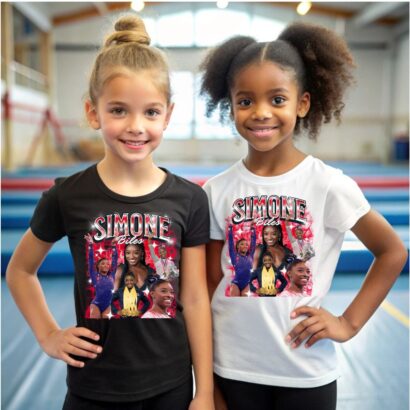 SIMONE BILES Bootleg Style T-Shirt, American Gymnastics Official 2024 shirt, Gymnastics Team Paris France Simone Biles Kids Tee Shirt