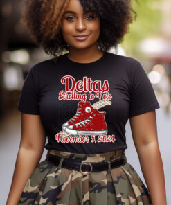 DELTA VOTING Unisex Shirts - Deltas Strolling to Vote November 5, 2024 Chucks and Pearls design shirt