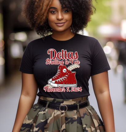 DELTA VOTING Unisex Shirts - Deltas Strolling to Vote November 5, 2024 Chucks and Pearls design shirt