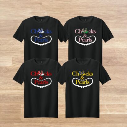 Chucks and Pearls T-Shirt, Sorority colors, Kamala Harris for President 2024, Election 2024, Madam President, Democratic Support