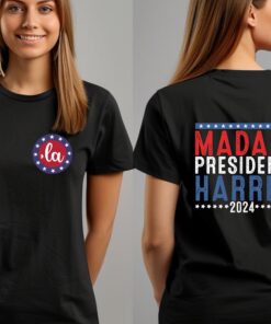 Comma La Shirt, Madam President t-Shirt, Unisex Heavy Cotton Tee, Double Side Printed Kamala Harris Shirt