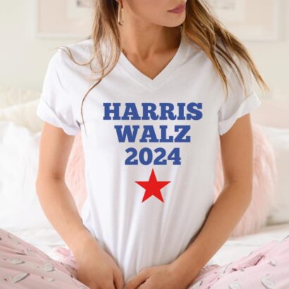 Kamala Harris Walz V-Neck Shirt, Kamala 2024 Shirt, Presidential Election Rally Shirt, Kamala Harris Tim Walz Shirt