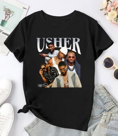 Usher Signatures 90s Vintage Shirt, Usher Homage Shirt, Usher Merch, Usher Tour 2024 Shirt, Usher Rapper Bootleg Shirt, Usher Fan Gift Shirt