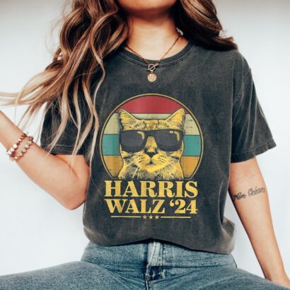 Harris Walz Shirt, Election Cat Lady Kamala Harris Tim Waltz Shirt, Tim Walz Shirt, Vote for Harris Walz 2024 Shirt