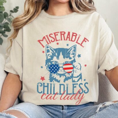 Childless Cat Lady Shirt, Kamala Coconut Tree, Suffragette, Social Democrat, Vote Blue Shirt, Harris 2024 Shirt