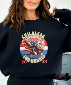 Kamala Harris Sweatshirt, Childless Cat Ladies For Harris 2024 Shirt, Anti Trump Tee, Gifts For Women