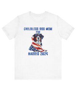 Kamala Harris 2024 Short Sleeve Tee, Childless Dog Mom for Harris 2024 Shirt