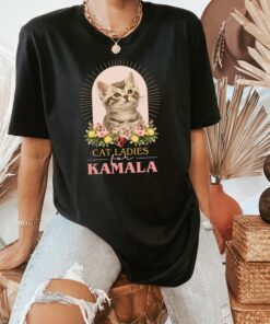 Cat Ladies For Kamala Shirt, Kamala Harris 47 President Shirt, Cat Mom Shirt, Kamala Rally Shirt