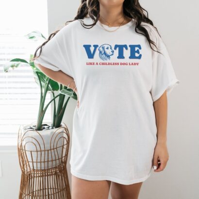 Vote Like A Childless Dog Lady Kamala Shirt, Madam President Kamala Harris 2024 Shirt