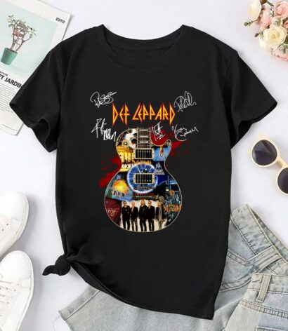 Def Leppard Siagntures Guitar T-Shirt, Def Leppard Band Shirt, Def Leppard 90s Vintage Shirt, Def Leppard Rock Music, Def Leppard Tour 2024