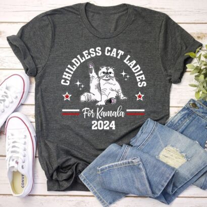 Childless Cat Lady Shirt, Kamala Shirt, Kamala Harris Shirt, This Childless Cat Lady is Voting Kamala, Childless Cat Shirt