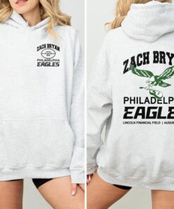 Zach Bryan Eagles Hoodie - Philadelphia Eagles Lincoln Financial Concert Hoodie Sport Grey 2Side