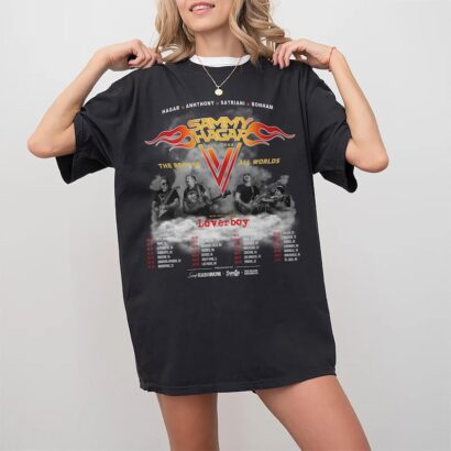 Sammy Hagar The Best of All Worlds 2024 Tour Shirt, Sammy Hagar Concert Tour Shirt, Sammy Hagar Dates Concert Merch 2024 T-Shirt