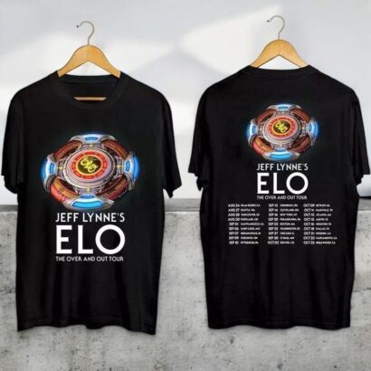 Jeff Lynne's ELO Over and Out FINAL Tour 2024 Shirt, Jeff Lynne's Elo 2024 Concert Tee, Jeff Lynne's ELO Fan Gift, Rock Band Tor Shirt