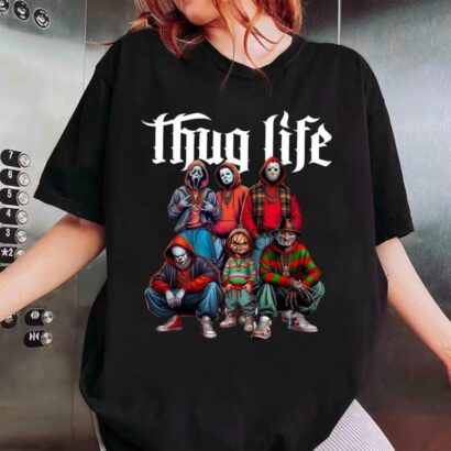 Thug Life Horror Movie Shirt, Scary Halloween Shirt, Movie Killer Shirt, Horror Friend Shirt, Halloween Vibes Shirt, Retro Halloween Shirt