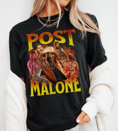 Post Malone Retro Cowboy Vibes TShirt 90s Bootleg Rap Shirt