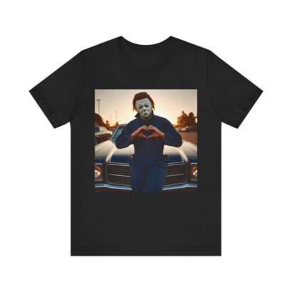 Michael Myers Making Heart Hands Unisex Jersey Short Sleeve Tee