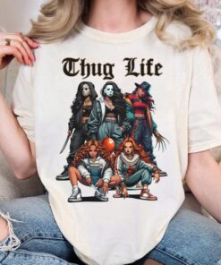 Thug Life Horror Movie Shirt, Halloween Sweatshirt, Horror Friend Shirt, Halloween Characters Shirt, Scary Halloween Shirt, Halloween Gifts