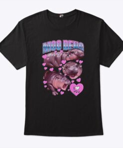 Moo Deng I Love You Cute Baby Hippo Shirt