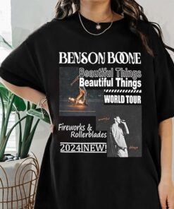 Benson Boone World Tour 2024 Shirt Fireworks and Rollerblades , Boone 2024 Concert Tee, Beautiful Things, BB Tour Merch, BBoone Fan Shirt