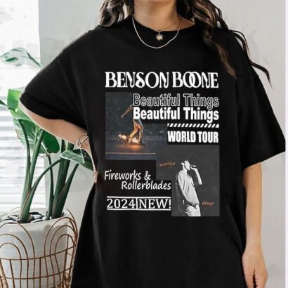 Benson Boone World Tour 2024 Shirt Fireworks and Rollerblades , Boone 2024 Concert Tee, Beautiful Things, BB Tour Merch, BBoone Fan Shirt