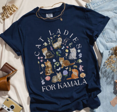 Cat Ladies for Kamala Shirt, Kamala Harris Voting 2024 Tee