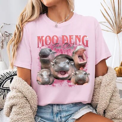 Moo Deng Fan Club Bootleg Shirt, Baby Hippo Funny Sweatshirt, Cute Baby Hippo Long Sleeve, Famous Animals Hoodie, Gift For Pet Lover