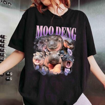 Cute Moo Deng Bootleg Shirt, Moo Deng Lovers Shirt, Hippo Shirt