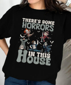 There's Some Horrors In This House Funny Horror Characters Shirt, Spooky Season Halloween, Trendy Halloween Pumpkin Shirt, Sweatshirt,Hoodie