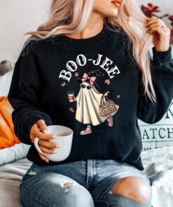 Boo Jee Ghost Halloween Sweatshirt Women, Funny Fall Boujee Ghost Sweater, Spooky Vibes Shirt, Little Ghost Crewneck, Fall Gifts for Her