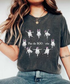 Skeleton Pas de Boo-ree Bow Shirt, Ballerina Ghost Shirt, Ballet Dancer Spooky Halloween Shirt, Ballet Dance Teacher Gift, Dance Lover Gift