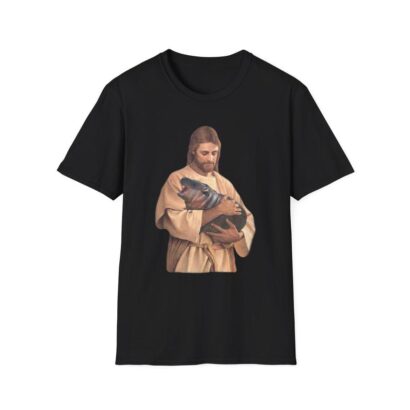 Funny Meme TShirt, Jesus Holding Moo Deng the Hippo Joke Tee, Moo Dang Gift Shirt