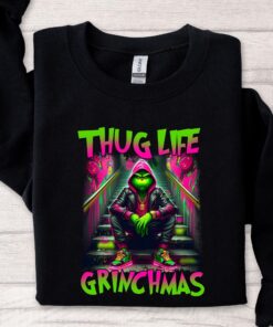 Thug Life Grinchmas Sweatshirt, Thug Life Grinchmas Hoodie Gift Idea, Neon Grinch Shirt, Grinchmas Shirt, Christmas Sweatshirt, Grinch Shirt