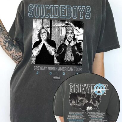 Greyday 2024 Suicideboys Hip-Hop 2 Sides Shirt, Grey Day 2024 Tour Sweater, Music Tour 2024, Hip Hop Lover Gift, Suicideboys Fan Merch