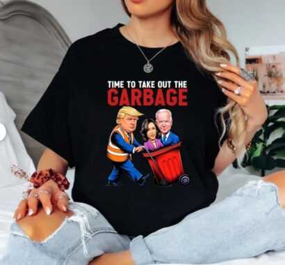 Time to Take Out Garbage Trump 2024 Shirt, Funny Trump Supporter Shirt, Patriotic Conservative T-Shirt, Pro Trump Election Sweatshirt,Hoodie