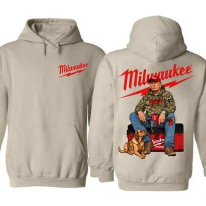 Milwaukeee Trump Camo Unisex Cotton Hoodie, Fuel Hand Drill Dog Hunt Tee, Trump With Local Boy Cotton Shirt Full Color Full Size