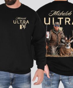 Hunting Trump Hoodie, T-Shirt, or Sweatshirt | Front Pocket Deer Print & Bold Back Hunting Scene