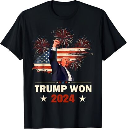 Trump Won 2024 President 47th Of White House Donald Trump T-Shirt, Trump Supporter Gift, Unisex Gildan 5000 Shirt