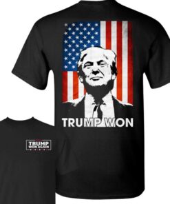 Trump Won Again 2024 TShirt, Trump Won 47th President Shirt, American Flag Shirt, Republlican Shirt, Trum Vance, Gift for Trump Supporter, Full Size