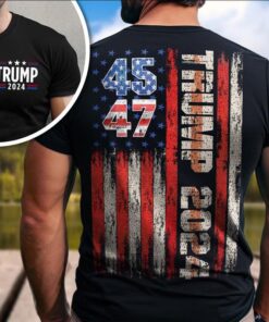 Trum 2024 Flag America Unisex T-Shirt, Team Trum, Take America Back - Classic Cotton Short Sleeve Top for Men - Man Menswear Underwear Tshirt