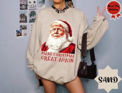 Santa Make America Great Again Shirt, Trump Christmas Shirt,Trump Santa Tee,Republicans Xmas Tee,Make Xmas Great Again