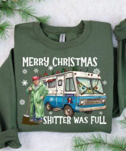 Merry Christmas Shitter Was Full Sweatshirt,Ugly Christmas Trump Tee, Santa Trump Election 2024 Christmas Shirt, I'll Be Home for Christmas