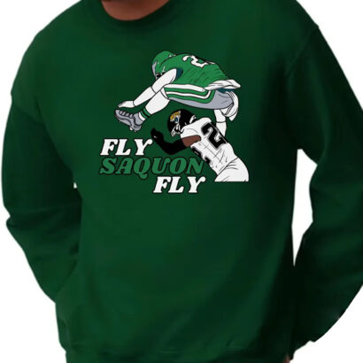 Fly Saquon Fly Eagless Jumping Play Shirt, Philadelphia Sweatshirt, Football sweatshirt, Fly Saquon Fly sweatshirt