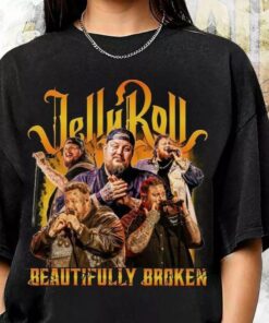 Comfort Color Jelly Roll Rapper Shirt, Beautifully Broken Shirt, Jelly Roll Tour Merch 2024 Shirt, Jelly Roll Fans Gift 2024