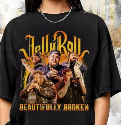 Comfort Color Jelly Roll Rapper Shirt, Beautifully Broken Shirt, Jelly Roll Tour Merch 2024 Shirt, Jelly Roll Fans Gift 2024