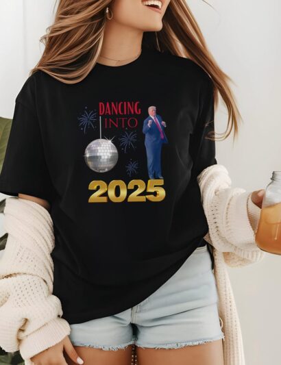 Dancing Trump New Year Shirt Make America Great Again 2025 funny New Years Party T-shirt for men, women, kids, Christmas gift for Trump fan