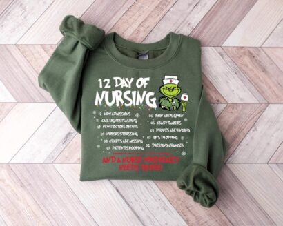 Funny Christmas Nurse Sweatshirt,Merry Grinchmas shirt,Nursing shirt,Christmas Gift For Nurse, Nurse Grinch Shirt,Cute Christmas Nurse Shirt